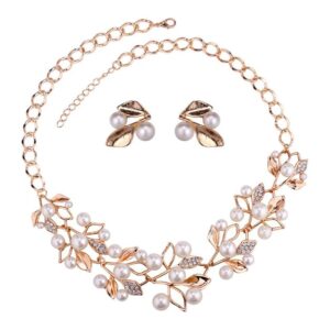 Nakshatra Emporium Jewellery Sets for Women Stylish Latest Pearl Studded Choker Necklace Jewellery set with Earrings For Girls/Women